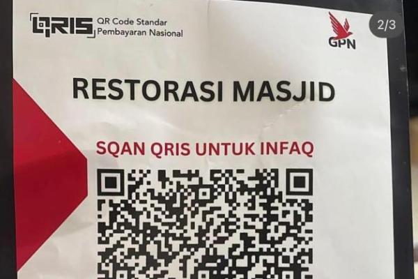 Viral seorang oknum menempelkan puluhan QRIS kode palsu di masjid-masjid, termasuk Masjid Istiqlal