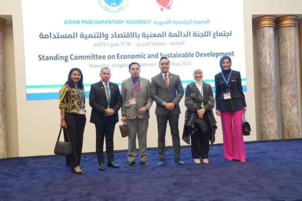 BKSAP DPR RI menghadiri Sidang Asian Parliamentary Assembly (APA) Standing Committee on Economic and Sustainable Development yang berlangsung pada 16-17 Mei 2023 di Manama, Bahrain.