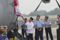 Menhan Prabowo Serahkan Unit Kedua C-130 J Super Hercules ke TNI AU