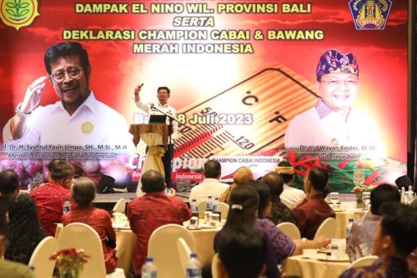 Menteri Pertanian Syahrul Yasin Limpo menyebutkan petani champion memiliki peran penting dalam upaya Indonesia menghadapi iklim ekstrim El Nino. 