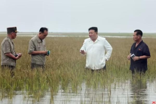 Kim Jong Un mengecam penanganan banjir Kabinetnya yang tidak bertanggung jawab.