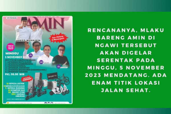 Rencananya, Mlaku Bareng AMIN ini dihadiri oleh Gus Abdul Halim Iskandar dan Gus HA. Iman Syukri.