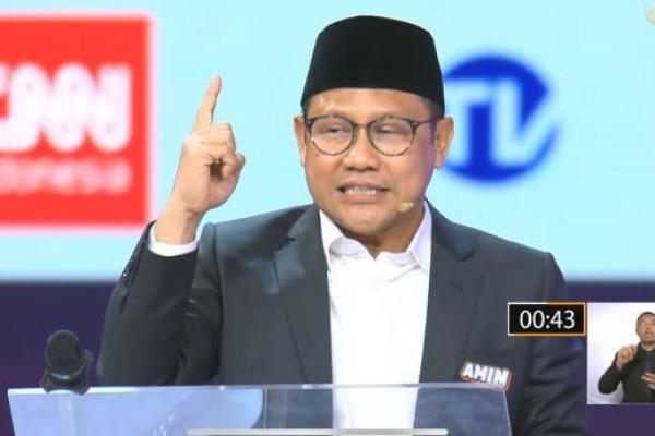 Hal itu disampaikan Cak Imin dalam sesi debat cawapres di Jakarta Convention Center (JCC) Jakarta