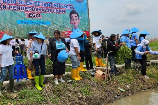 Relawan Jakwire Prabowo Gibran Tegal Tanam Padi Petani Milinial dan Pemberdayaan UMKM di Tegal