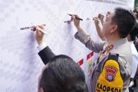 Wujudkan Pemilu Damai, Polda Riau dan Parpol Deklarasi Tertib Lalulintas
