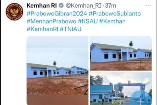 Akun @Kemhan_RI tersebut membuat cuitan dengan menuliskan tagar Prabowo-Gibran, dan akhirnya mendapat banyak sindiran warganet di media sosial.