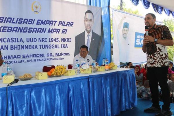 Wakil Ketua Ketua Komisi III DPR RI sekaligus anggota MPR RI Ahmad Sahroni melakukan kegiatan Sosialisasi Empat Pilar MPR, Rabu (24/1).