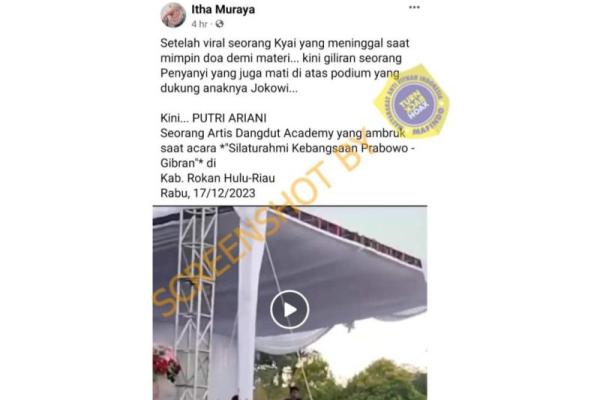 Cek Fakta: Salah, Penyanyi Dangdut Mati saat Kampanye 02