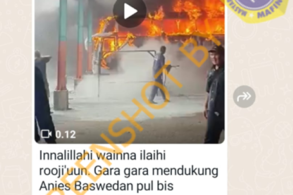 Cek Fakta: Salah! Gegara Dukung Anies, Pool Bus Budiman Dibakar