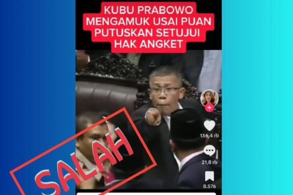 Salah! Video Kubu Prabowo Ngamuk Akibat Ketua DPR Setujui Hak Angket