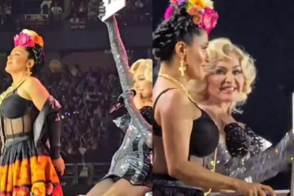 Salma Hayek Manggung Bareng Madonna di Celebration World Tour di Meksiko