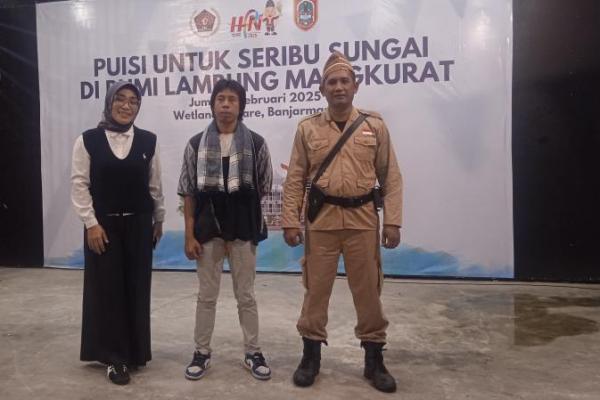 Lomba baca puisi wartawan memeriahkan Hari Pers Nasional (HPN) 2025 yang berlangsung di Wetland Square, Banjarmasin, Kalsel,