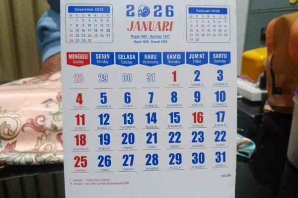 Kalender 31 Januari 2026, Cek Peringatan Hari Ini