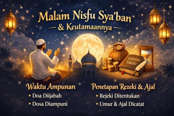 Malam Nisfu Syaban dan Keutamaannya, Waktu Ampunan hingga Penetapan Takdir