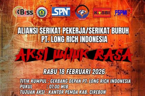 Faslitas Makan Dipotong, Ribuan Buruh PT Long Rich Geruduk Pemda Cirebon