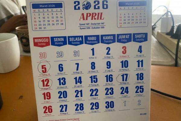Daftar Hari Besar Nasional dan Libur April 2026, Ada Long Weekend