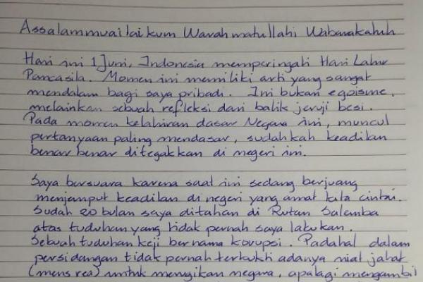 Hari Lahir Pancasila, Arief Prahumanto Tulis Surat dari Salemba