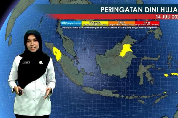 Variasi Hujan dan Berawan Diprediksi Dominasi Wilayah Tanah Air Hari Ini