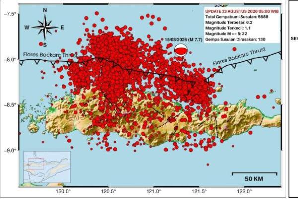 NTT Diguncang 5.688 Gempa Susulan, Pengungsi Capai 150.576 Orang
